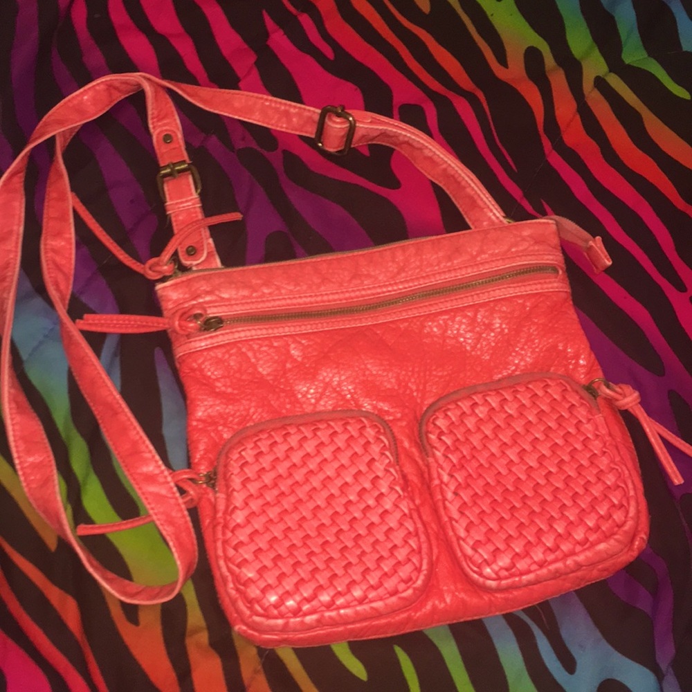 Sonoma life+style pink leather crossbody